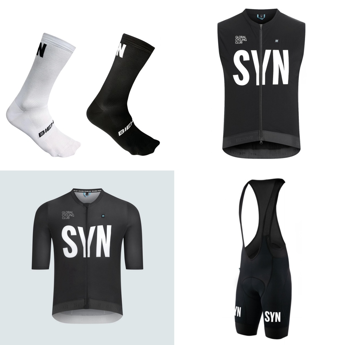 Cycling Community - Sommer-Kurzarm-Fahrradanzug 2026 Schwarz-Blau SYN Praktisches Radsport-Trikot
